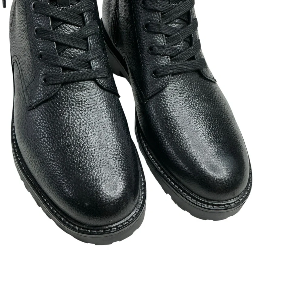 Vince Dominic Black Textured Leather Boots Men's Size 9 NWT/Box